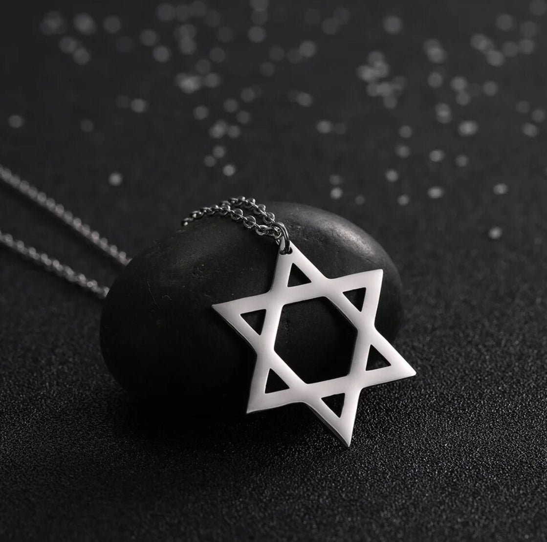 Stainless steel Star of David pedant necklace